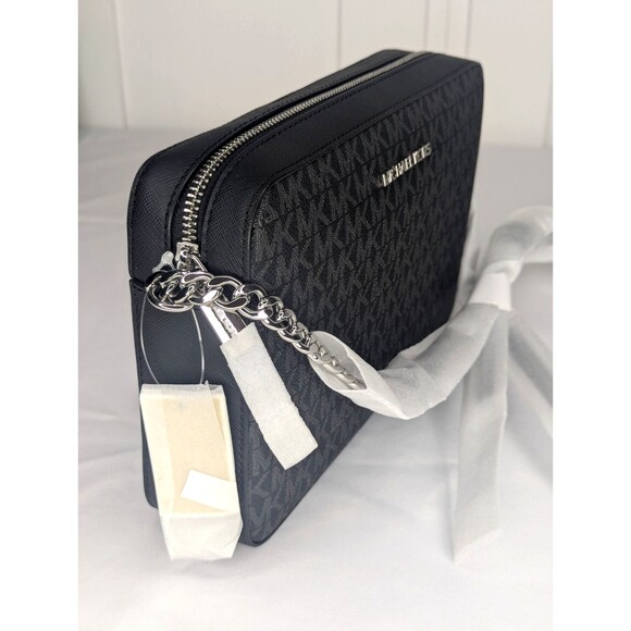 Michael Kors Jet Set Leather Crossbody Bag - Black, Brand New - Picture 3 of 6